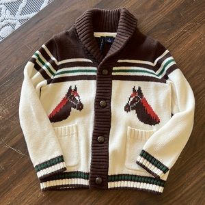 Janie and Jack Horse Cardigan 2T